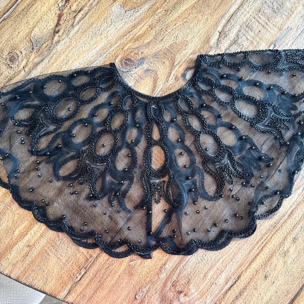 Black sequins embroidered wrap